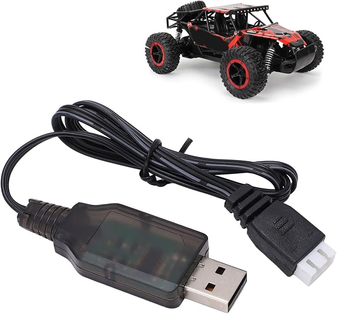 Fydun RC Car Battery Charger, 1 16 7 4V 1000mA Lipo USB Remote App Controlled Vehicle Parts Charging Cable for Control Smart IC Technology with Overload Defence