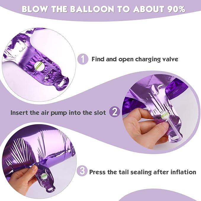 40 Inch Purple Number 0 Balloon, Giant Number 0 Balloons for 10th 20th 30th 40th Birthday Decorations, Party Supplies for Baby Boy Girl, Purple Party Decor