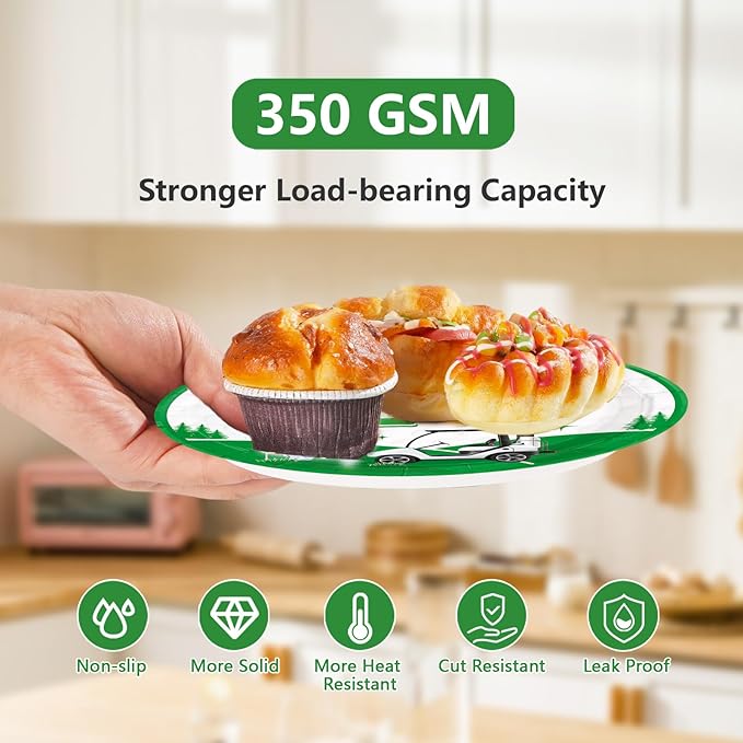 96Pcs Masters Golf Party Decoration Golf 20th Birthday Plates and Napkins White Green Disposable Paper Tableware Set for Player 20 Year Old Birthday Masters Party Supplies Serves 24