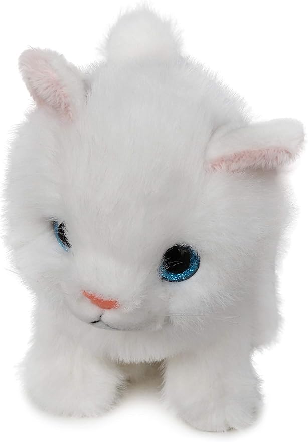 Ice King Bear Fluffy Little Cat Stuffed Animal Small Plush Toy 6 Inches (White)