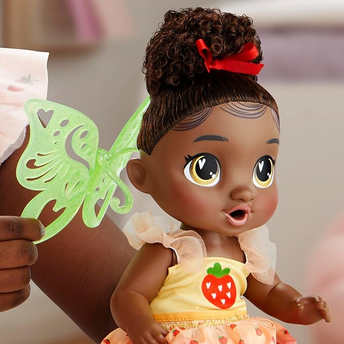Baby Alive Fairy Fashions Berry Boo Doll with Clothes Accessories, Black Hair, 11 Inches, Toys for 3 Year Old Girls and Boys & Up (Amazon Exclusive)