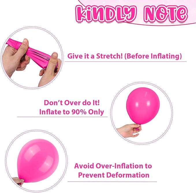 Hot Pink Balloons Set,Metallic Pink Balloon,12 Inch Chrome Magenta Dark Pink Confetti Balloon for Valentine's Day Birthday Baby Shower Wedding Princess Party Decoration