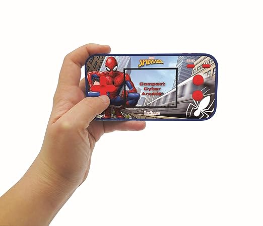 Lexibook Marvel Spider-Man Peter Parker, Compact Cyber Arcade®, Portable Gaming Console, 150 Games, LCD Colour Screen, Battery Operated, Blue, JL2367SP