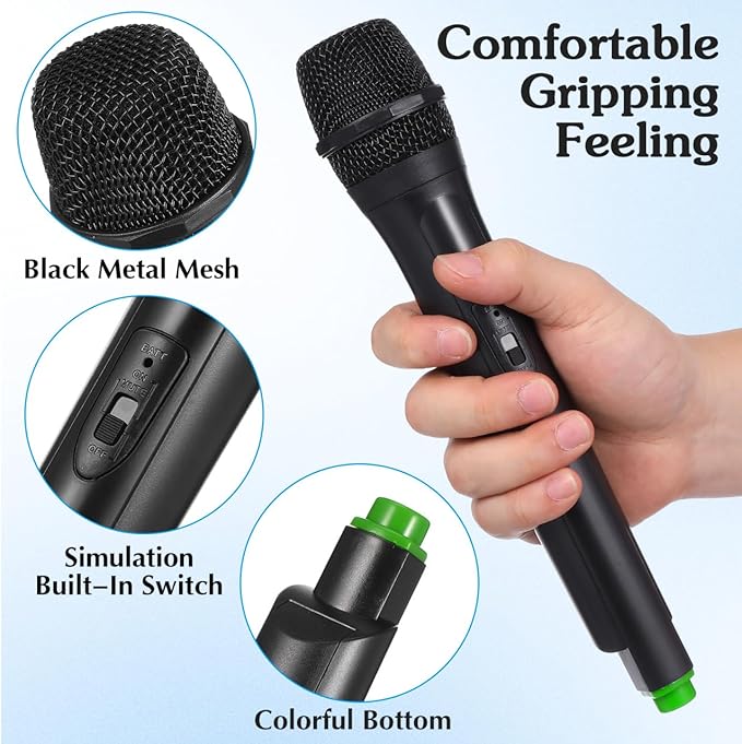 NUOBESTY Plastic Microphone Prop Fake Microphone for Kids Pretend Play Mic Toys Halloween Birthday Party Favors Stage or Costume Prop