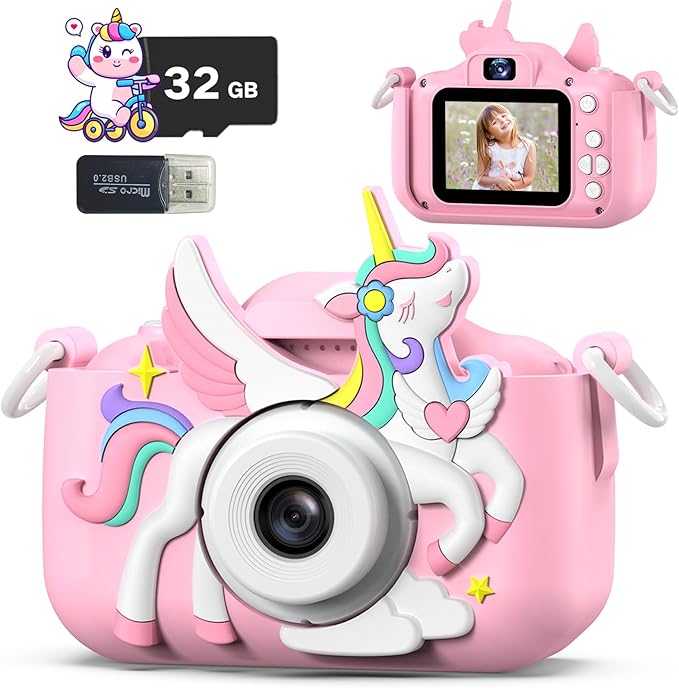 Kids Camera Toys,Children Digital Video Camera Gift for Girls Boys 3-12 Age Kids,Chritmas Birthday Festival Present for 3 4 5 6 7 8 9 10 11 12 Year Old Toddler Child (Pink)