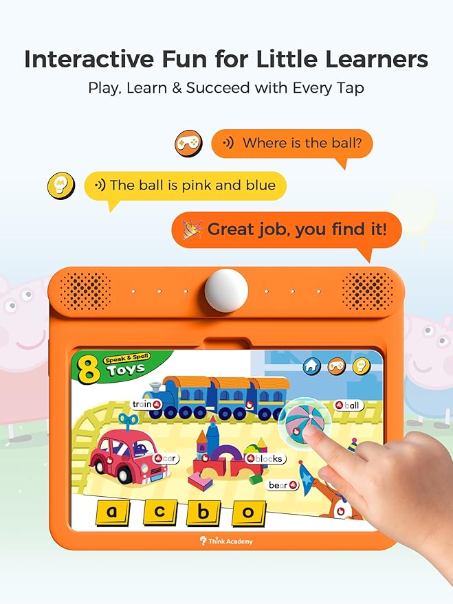 Think Academy Learning Pad - Learn to Read System with Flash Cards Inserted to Learn Alphabet, Numbers, Early Math, Logic, Nature and Daily Life, Educational Toys for 3 4 5 Years Old Boys Girls