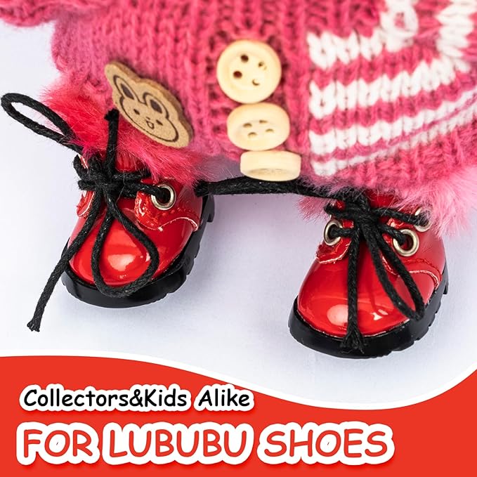 15-17cm Doll Shoes for 15-17cm Doll Boots, 6.7 inch Doll Shoes Accessories Easter Gifts (red)