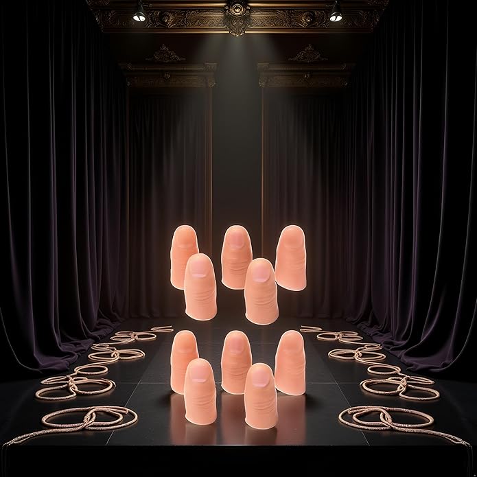 10Pcs Thumb Tip Magic Tricks,Disappearing Silk Fake Thumb Tip Magic,Fake Thumb Tip Vanish Magic,Trick Gimmick Magician Accessory, Close up Illusions Making Objects Appear,Disappear,Novelty Gag Toys