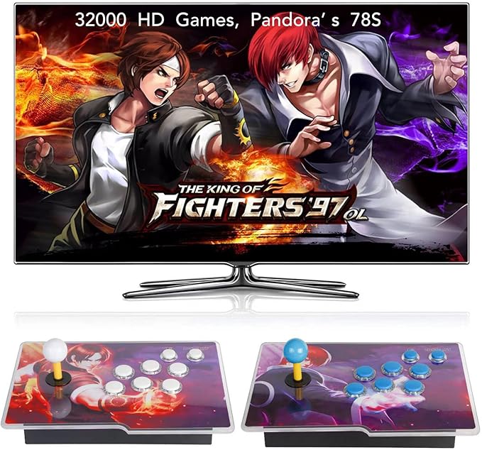 FVBADE [32000 Game in 1] 78S Pandora Box Retro Games Arcade Game Console with Two Separate Host for PC & Projector & TV 3D Games 1-4 Players Category Favorite List Save/Search/Hide/Pause/Delete