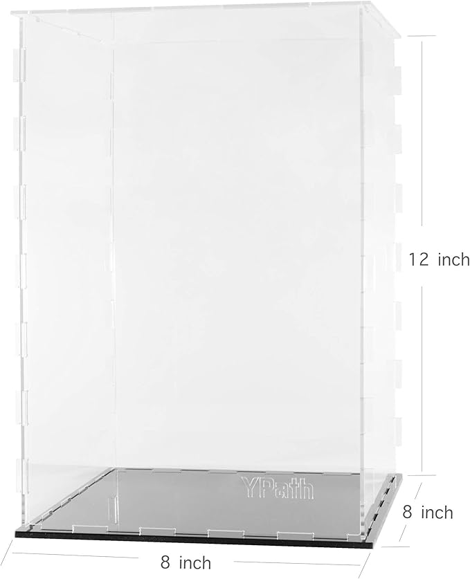 Clear Acrylic Display Case-Assemble Countertop Box for Display-Clear Display Box,Dustproof Protection Showcase for Toy Collectibles (8x8x12inch)