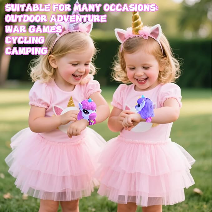 Kids Walkie Talkies for Girls Toys, 2 Pack Pink Unicorn Wrist Walkie Talkies Watch for Age 3-8 Toddlers 3 4 5 6 7 8 9 10 Year Old,Long Range Radio Camping Gear Outdoor Hiking Toys Birthday Gifts