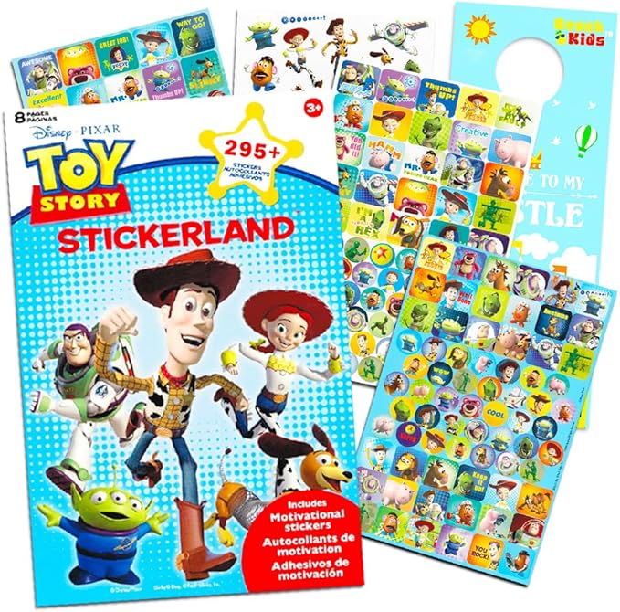 Disney Pixar Toy Story Party Favors Stickers Pack ~ Bundle with 295+ Toy Story Stickers, 4 Sticker Sheets (Toy Story Party Supplies)