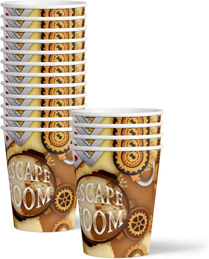 Escape Room Party Supplies Set Plates Napkins Cups Tableware Kit for 16