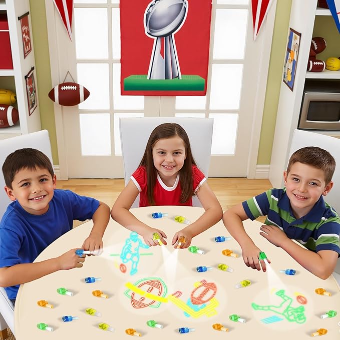 36Pcs Football LED Finger Lights Sport Party Favors Glow in the Dark Light Up Finger Lights Rugby Themed Toys Bulk for Birthday Party Goodie Bag Stuffer Birthday Gifts Classroom Prize