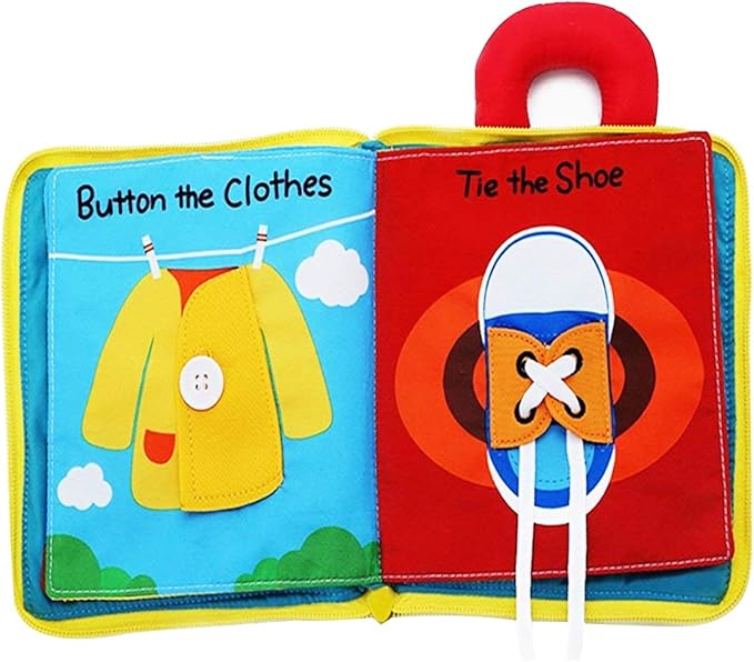 beiens My Quiet Books - Soft Activity Books for Babies, Toddler Learning Sensory Story Book, Life Skill Education & Identify 3D Cloth Books for Infants, Non Toxic Boys and Girls Soft Toys