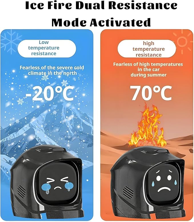 Funny Car Emotional Expression Robot Smart AI Dashboard Companion Electronic Pet Auto Interior Ornament with 52 Cute Animated Expressions & Charging Dock, Quick Release, (Yellow)