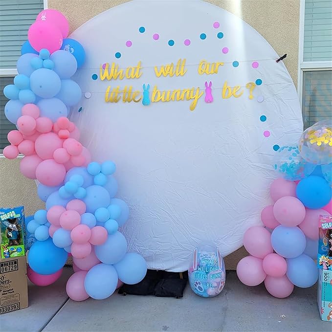 Pink and Blue Balloons Set, 35 Pack Pastel Pale Blue Pink Confetti Latex Balloons, 12 Inch Light Blue Pink Balloon Kit for Boy or Girl Gender Reveal Party Birthday Baby Bridal Shower Party Decorations
