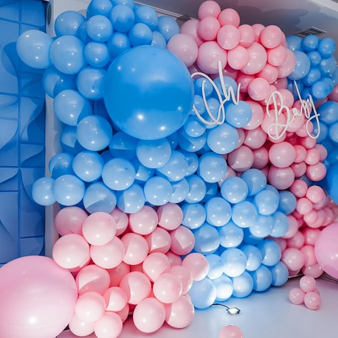 134Pcs Light Blue Balloons Different Sizes 5 10 12 18 Inch Light Blue Balloon Garland Arch Kit, Blue Latex Balloons for Birthday Wedding Baby Shower Party Decorations.