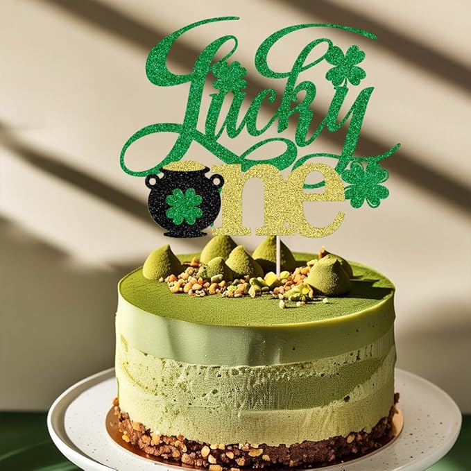 Lucky One cake topper -for St.Patrick's Day Theme Baby Shower Kids 1st Birthday Party Decorations Supplies