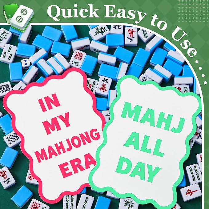 Soulchen 2 Pcs Mahjong Tile Mixer Shufflers for Mixing and Shuffling Tiles Plastic Mahjong Accessories Gifts for Lovers Games Decorative Printed Design (White Style)