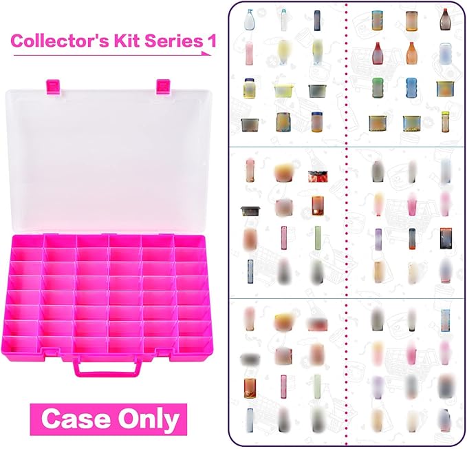 FULLCASE Case Compatible with 5 Surprise for Mini Brands Toys Series 1-4 Mystery Capsule Storage, for Mini Mart Collection Organizer for Collectibles(Case Only) (Red)