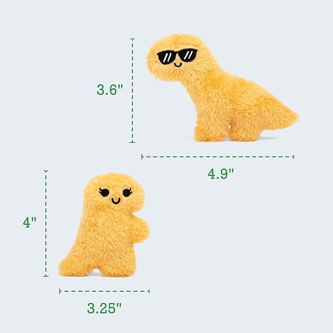 Emotional Support Dino Nuggies by Relatable, Easter Plush Stuffed Animals & Toy, Cute Easter Basket Stuffer, Non Candy Easter Gift for Kids, Includes 5 Dinosaur Plushies with Carrying Basket