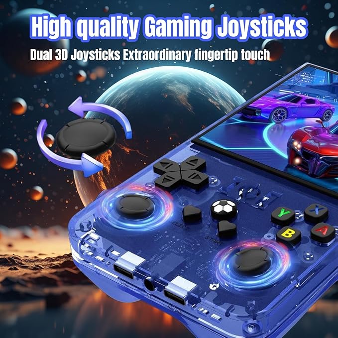 2025 New Upgrade R36MAX Retro Handheld Game Console , 4.0 Inch IPS Video Gaming Console with 64GB TF Card Over 20000+ Pre-Installed Retro Games, 4000mAh Battery (Blue)