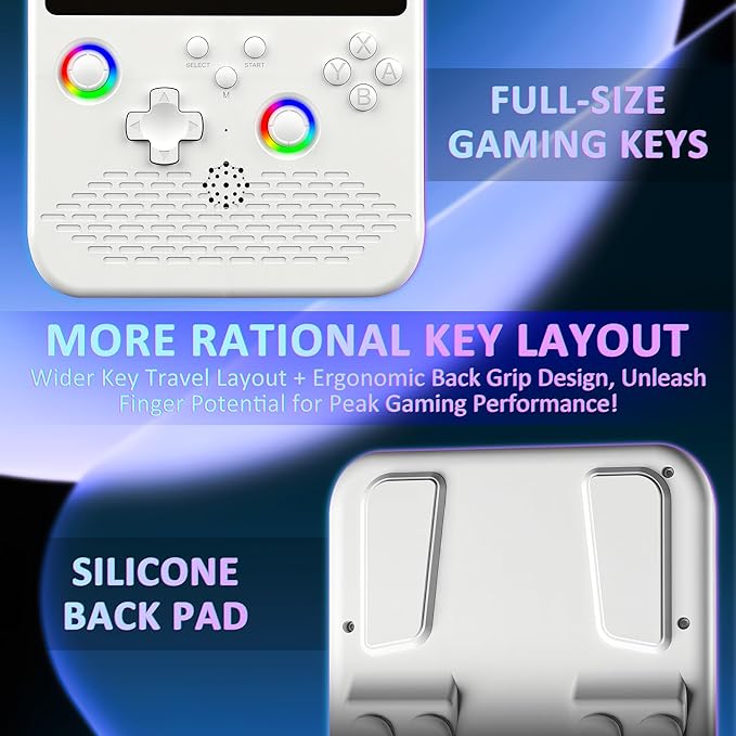 H5 Retro Gaming Console, 5.0 Inch IPS HD Screen Handheld Game Console, Portable Video Arcade Build-in 40000+ Classic Games, 256GB TF Card Support 34+ Emulators with 4000mAh Battery, White
