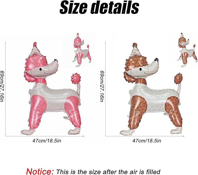 2PCS Self Standing Dog Animal Balloons Cute Teddy Pet Puppy Birthday Foil Balloon For Kids Gift Animal Dog Themed Birthday Baby Shower Pet Party Decorations Supplies