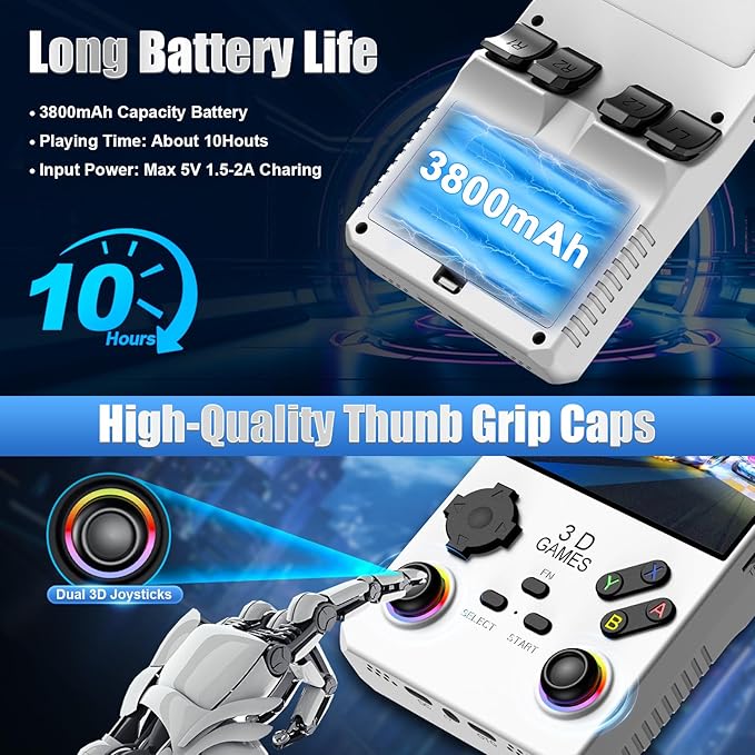 2026 V40MAX Upgraded Retro Handheld Game Console, Built in 40,000+Classic Games, 40+Simulators, Linux System, 4.0-inch 4K HD IPS Screen Video Player, 256GB, Portable Pocket Arcade Console(White)