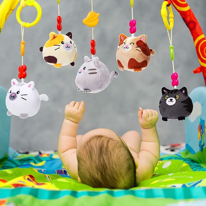 Libima 9 Pcs Mini Stuffed Animals Bulk Adopt a Pet Party Favors 3.15 Inch Small Plush Keychains Cute Ornaments Toys for Baby Shower Birthday Gift Bags Fillers Easter Basket Stuffers(Cat)