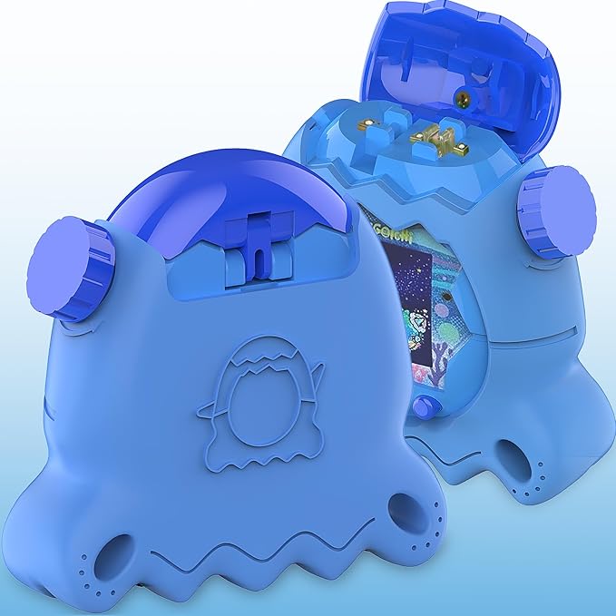 JCHPINE Hard Case and Silicone Cover for Tamagotchi Paradise Electronic Pet, Protective Cases for Tamagotchi Paradise with Screen Protector and Lanyard (Blue)
