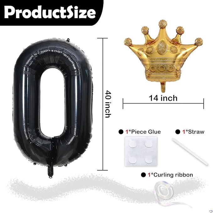40 inch Large Black 67 Balloon Number with Gold Crown Balloons 67th Birthday Big Foil Mylar Helium Balloon for Women Man 67th Birthday Anniversary Decorations Supplies Favors(Number 67 Balloons）