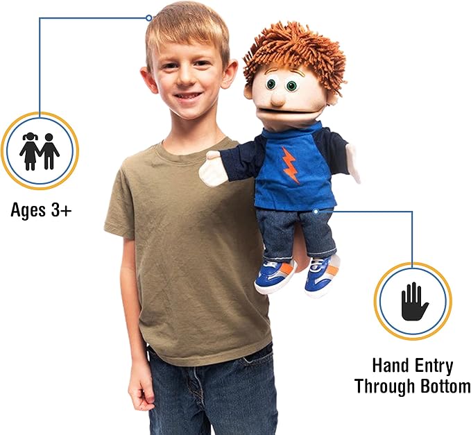 14" Tommy, Peach Boy, Hand Puppet, by Silly Puppets