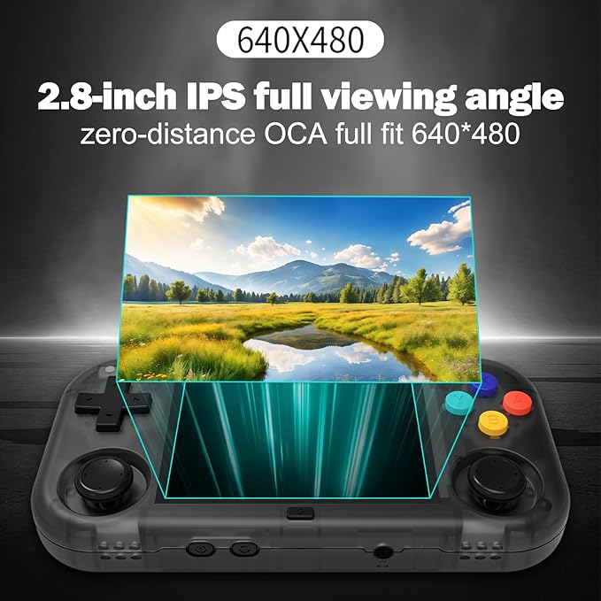 XU Mini M Retro Handheld Game Consoles, 2.8 inch IPS Screen, Built-in 128G TF Card, with 2600 mAh Battery Life 6 Hours with Case Black