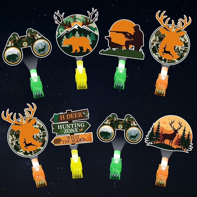 36Pcs Hunting LED Finger Lights Camo Hunting Party Favors Glow in the Dark Light Up Finger Lights Hunter Themed Toys Bulk for Kids Birthday Party Goodie Bag Stuffer Birthday Gifts Classroom Prize