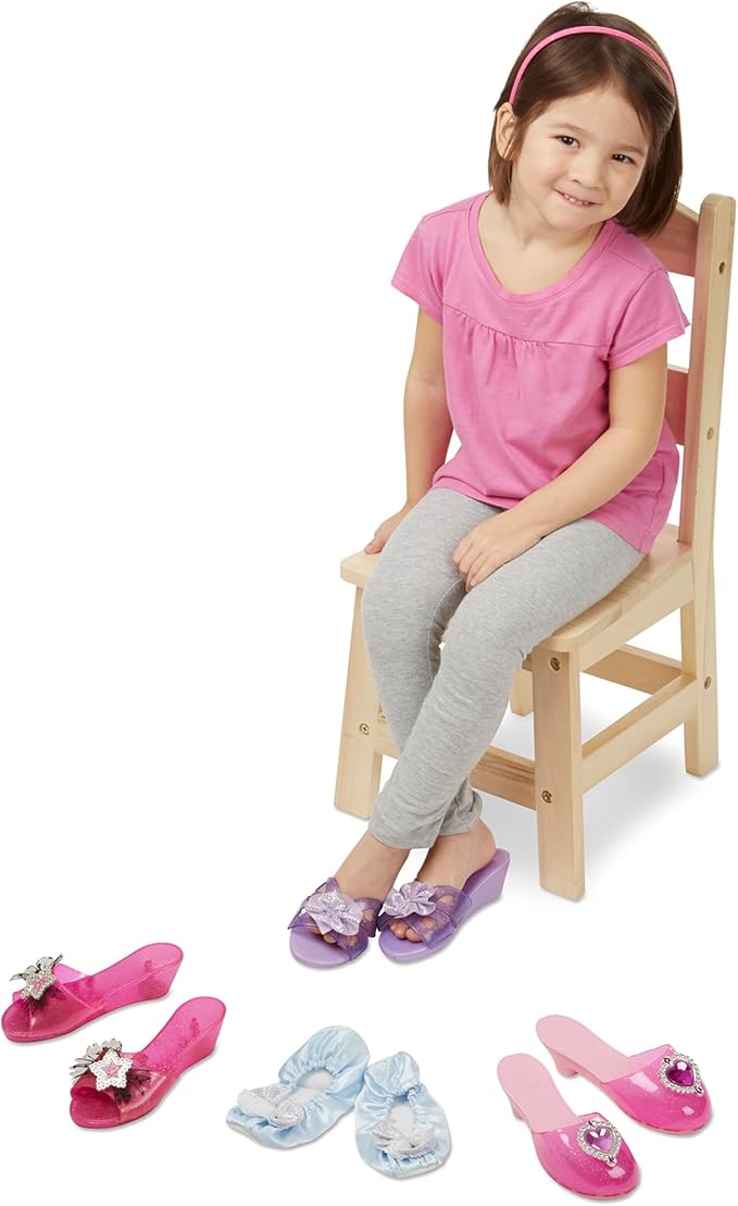 Melissa & Doug Dress-Up Shoes Set for Kids (4 Pairs) – Step In Style! High-Heeled Role Play Shoes – Pretend Play Costume Accessories for Toddlers & Preschool Ages 3+