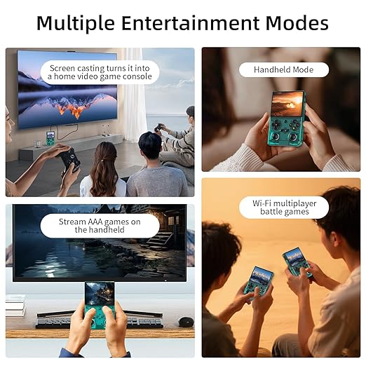 Classic Up Retro Handheld Game Console,Portable Game with 3.5 Inch IPS Screen,with 64G TF Card Pre-Installed 4353 Games Supports 5G WiFi Bluetooth HDMI and TV Output 35XXPRO