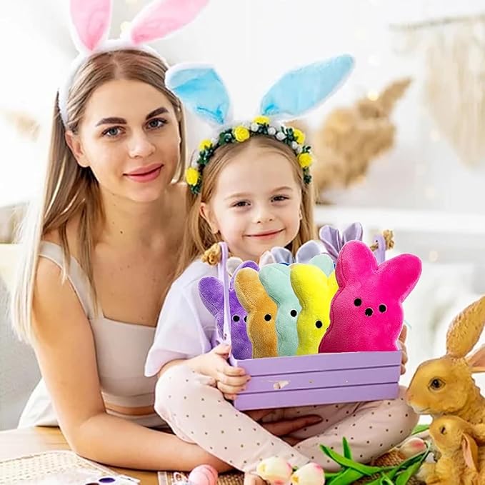 6PCS Cute Bunny Plush Toys,Easter Basket Stuffers Toys for Kids,Bunny Stuffed Animals,Easter Party Favors Gift for Girls Boys