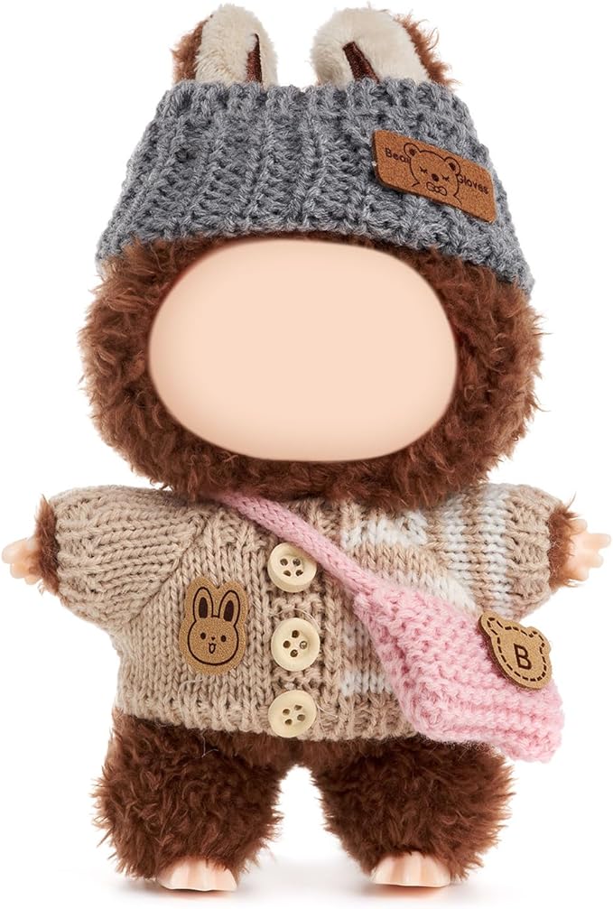 3 Piece Clothes Set for 17cm Doll Outfit with Clothes,Hat,Mini Bag Accessories (NO Doll),Style4