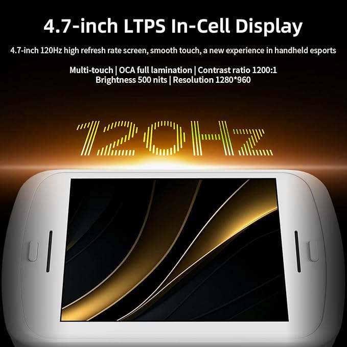 Anbernic RG Slide Retro Handheld Game Console , 4.7-inch LTPS in-Cell Screen Capacitive Joystick Android 13 System Support AI Assistant 5G WiFi Bluetooth 5.0 NO Game Card(White)