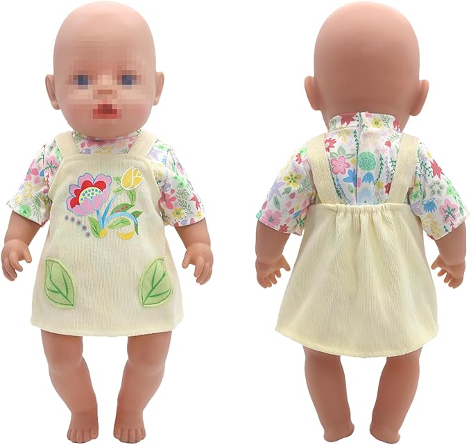 SOTOGO 5 Sets Doll Clothes Outfits Jumpsuits for 14 to 16 Inch New Born Dolls, American 18 Inch Dolls Clothes and Accessories