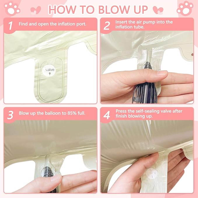 8 Pcs Dog Balloons 30 Inch Bone Foil Balloons Paw Print Balloon Dog Birthday Decorations Pink Dog Paw Balloon Pets Puppy Themed Birthday Party Decorations Supplies