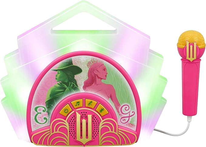 eKids Wicked Karaoke Microphone with Boombox, Toddlery Toys with Built-in Music for Kids (Wicked)