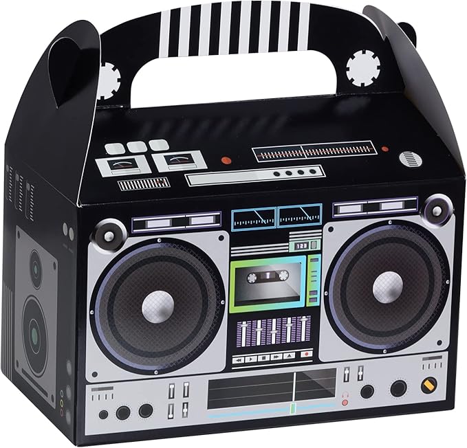 12 Pieces 80s 90s Novelty Boom Favor Boxes Boombox Prop Radio Decorations Table Centerpieces Decor for Retro 1980s Theme Hip Hop Party Favors