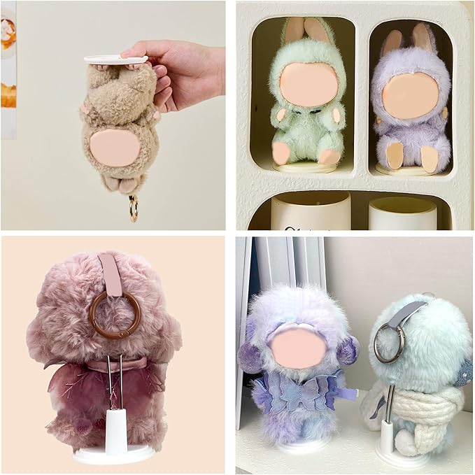 4-Pack Adjustable Doll Stand, Display & Support Accessories for Showcasing 4-8 Inch Action Figures, Plush Dolls, Stuff Toy and Collectibles, White Plastic Holder Stand for Home Office Shelf Decoration