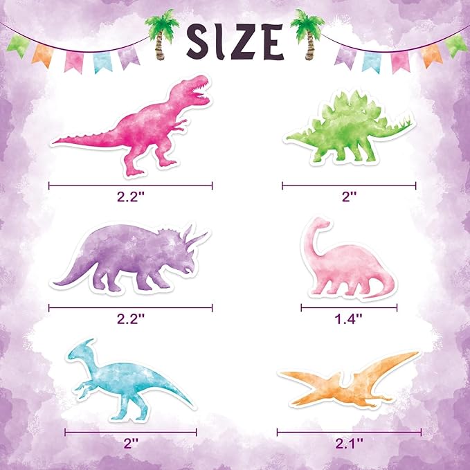 WERNNSAI 36 Pcs Dinosaur Cupcake Toppers - Girl Dinosaur Party Decorations Dino Cake Toppers Picks Dino Cake Decorations for Kids Birthday Baby Shower Party Supplies