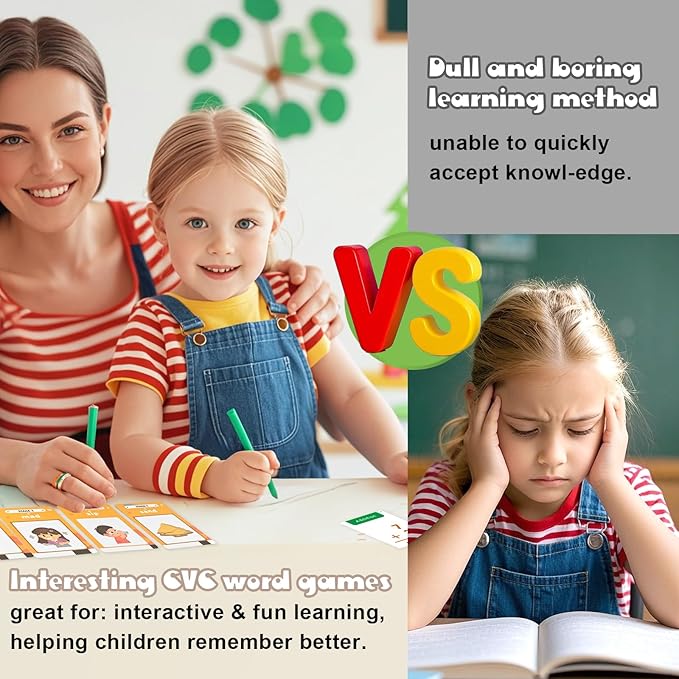 Talking Flash Cards for Kids 3-8, 112 CVC Words & 56 Math Flashcards, Interactive Learning Toys for Preschool, Speech Therapy, Autism, Sight Words Toddler Toy Gifts for Kids