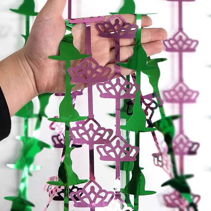 2 Pack Wicked Backdrop - 3.3 X 6.6 Ft Pink and Green Foil Fringe Curtains, Wicked Themed Party Decorations, Photo Booth Props, Witch Hat Tinsel Backdrop, Door Fringe, Wicked Birthday Party Supplies