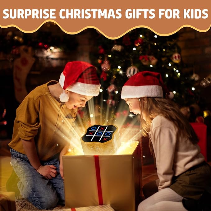 Tic Tac Toe Game, 3-in-1 Electronic Handheld Games Console for Kids Memory Growth, Portable Puzzle Travel Games,Board Game for Kids and Adults, Christmas and Birthday Gifts for All Ages 3+